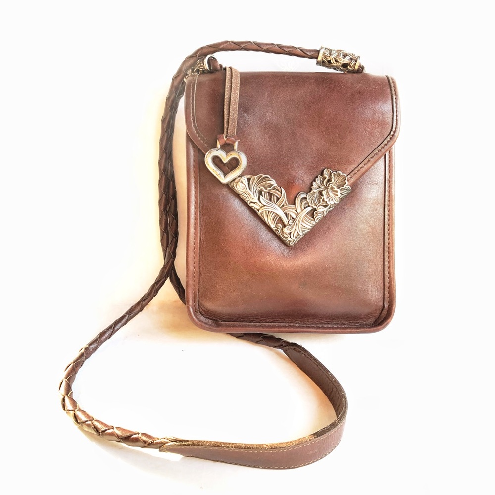Brighton Leather Crossbody Bag w Charm Numbered